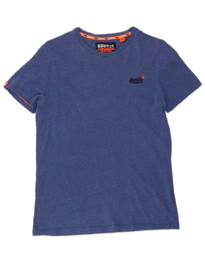 T-shirt męski Superdry, mały, niebieski, bawełniany w cętki