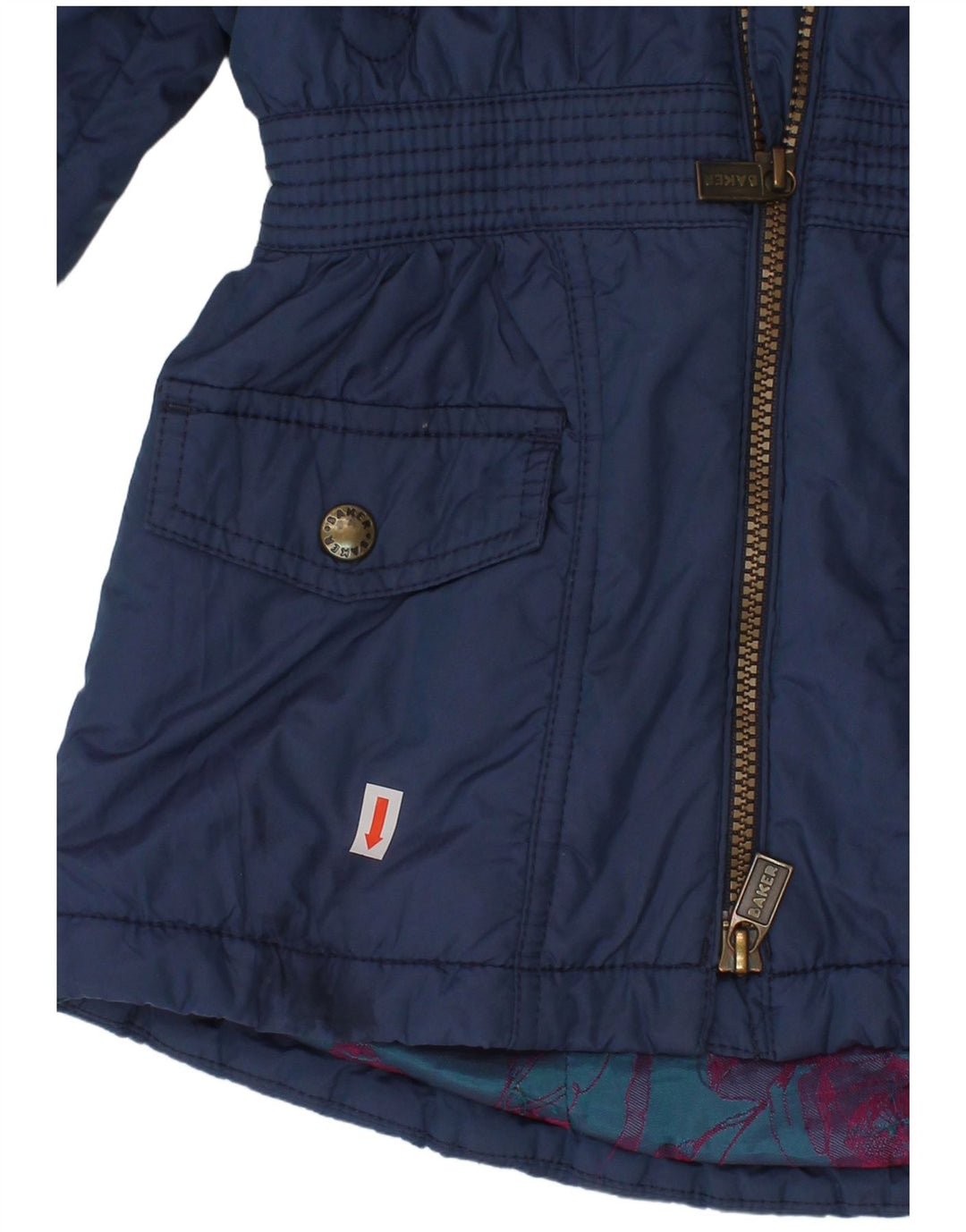 TED BAKER Girls Hooded Padded Coat 2-3 Years Navy Blue Nylon