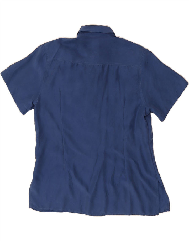 VINTAGE Womens Short Sleeve Shirt UK 16 Large Blue Vintage Vintage and Second-Hand Vintage from Messina Hembry 