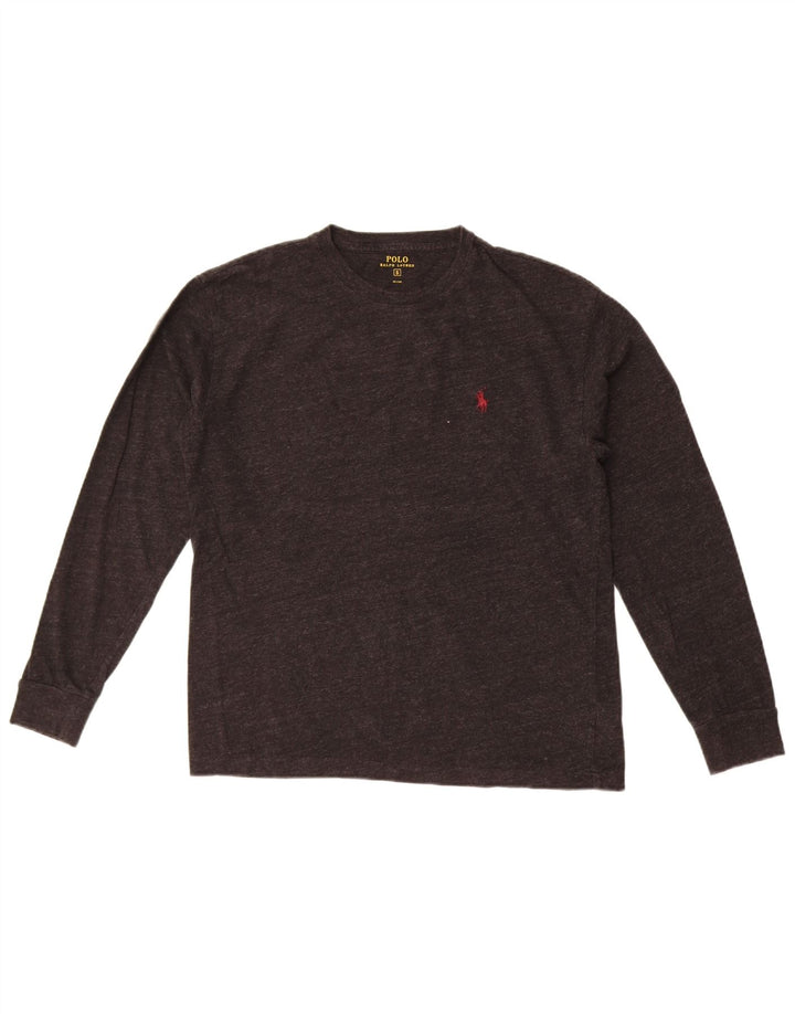 Koszulka męska Polo Ralph Lauren z długim rękawem, mała, szara, bawełniana