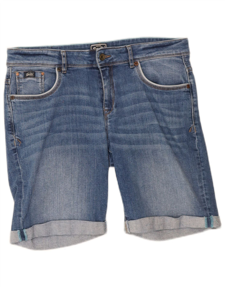 Damskie spodenki jeansowe Superdry W34, duże, niebieskie, bawełniane