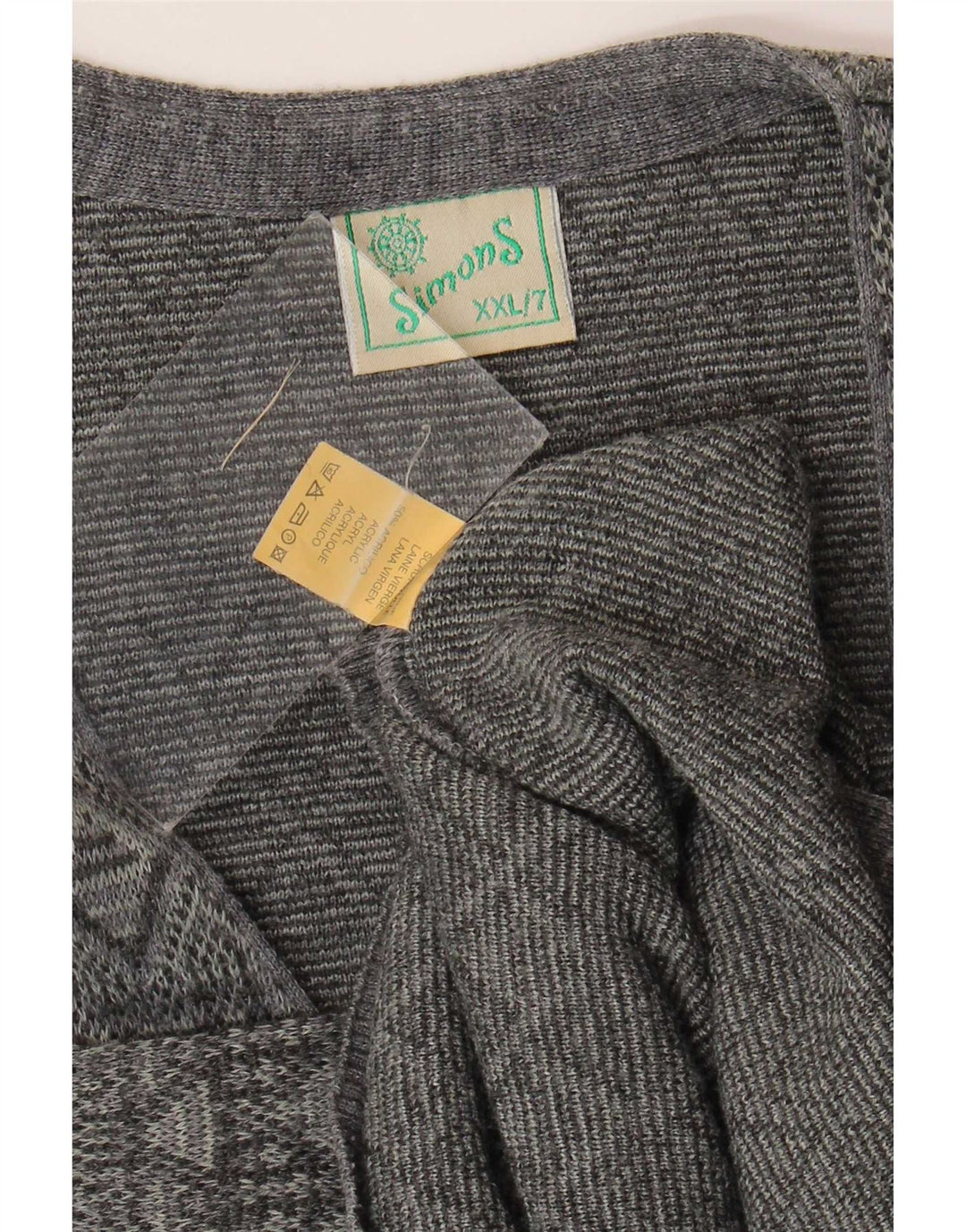 Męski sweter bez rękawów w stylu vintage 2XL Szary Argyle/Diament