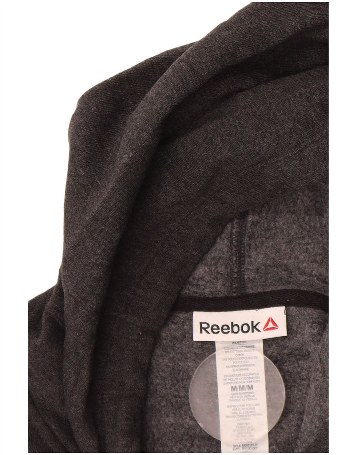 Damski sweter z kapturem Reebok Oversize z grafiką UK 14, średnioszary, bawełniany