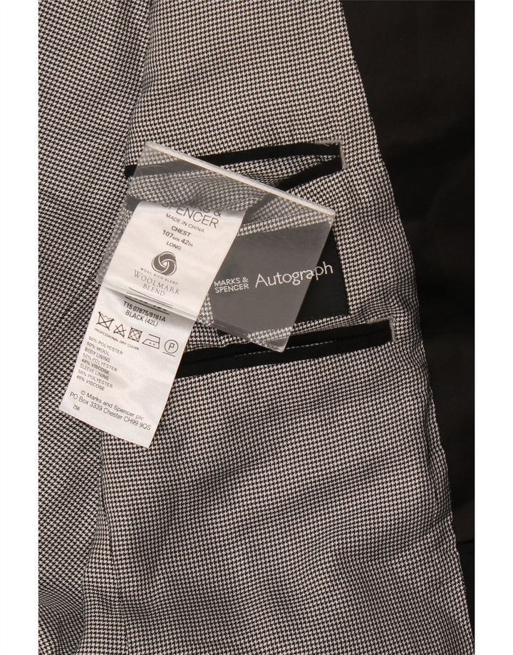 Marks & Spencer Męska marynarka z autografem, zapinana na 2 guziki, UK 42 XL, czarna