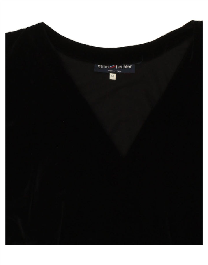 DANIEL HECHTER Womens Long Sleeve Sheath Dress IT 44 Medium Black Cotton Vintage Daniel Hechter and Second-Hand Daniel Hechter from Messina Hembry 