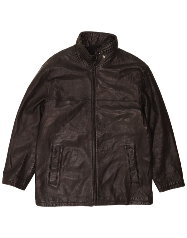 Męska skórzana kurtka z kapturem Pierre Cardin UK 44 2XL czarna