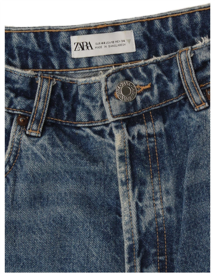 Damskie jeansy z wysokim stanem Zara, EU 44 XL W34 L26, niebieska bawełna