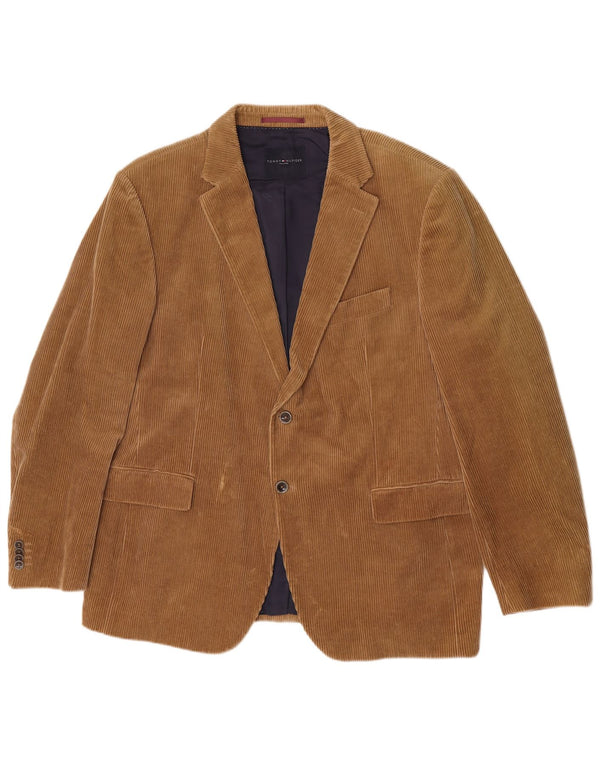 Tommy Hilfiger Męska dopasowana sztruksowa marynarka zapinana na 2 guziki UK 42 XL Beżowa