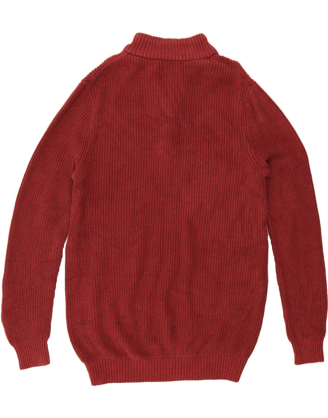 IZOD Mens Zip Neck Jumper Sweater Medium Red Cotton Vintage Izod and Second-Hand Izod from Messina Hembry 
