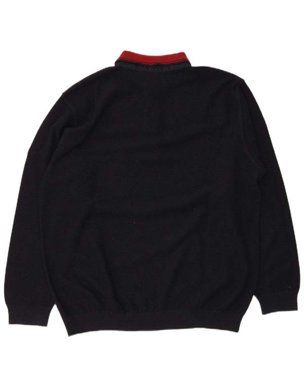 Męski sweter polo Green Coast IT 56 XL Granatowa wełna