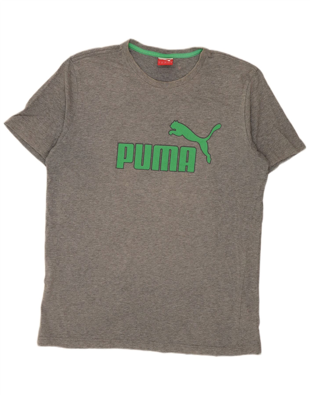 Męska koszulka z grafiką PUMA, średnia szara bawełniana nakrapiana