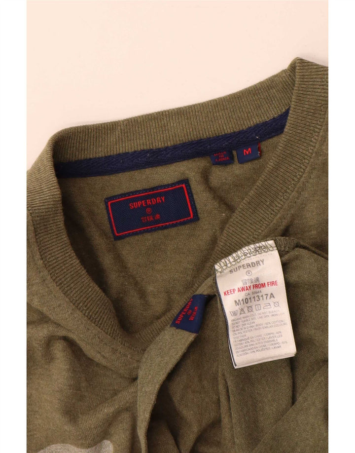 Męski T-shirt z grafiką Superdry, średni, bawełniany kolor khaki