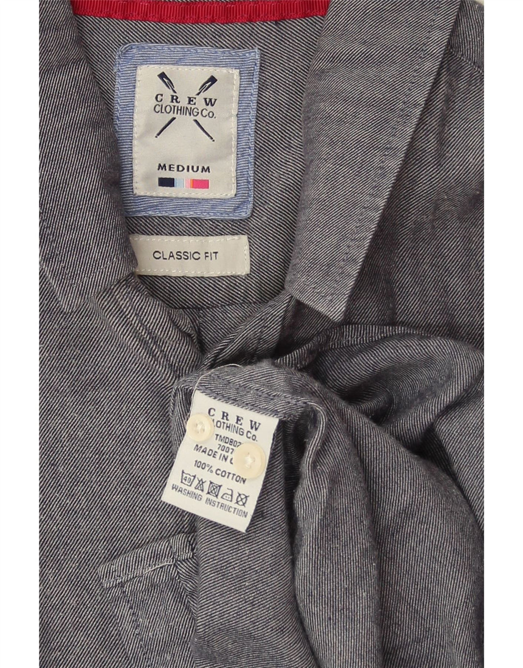 CREW CLOTHING Koszula męska o klasycznym kroju, średnia, granatowa, bawełniana
