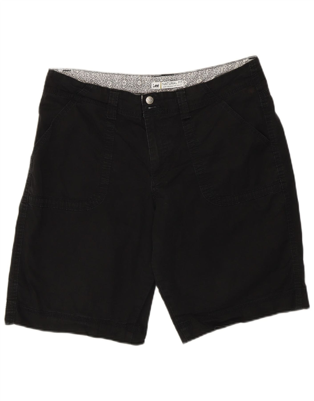 Damskie spodenki chino Lee Natural Fit US 12 Large W34, czarna bawełna