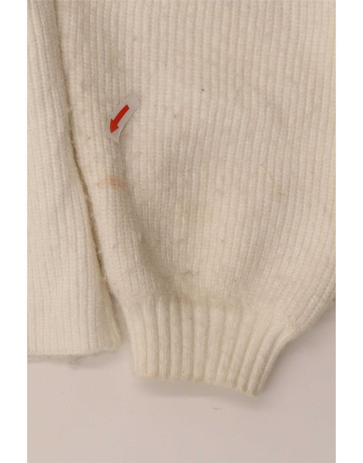 Sweter damski Zara UK 12, średni, biały, wiskoza