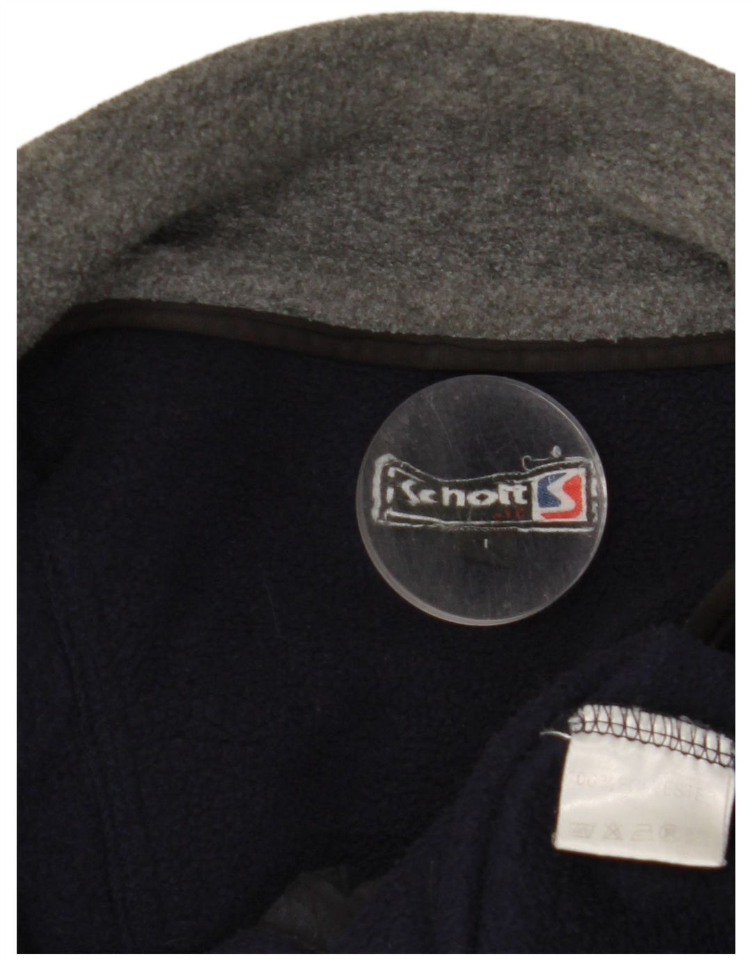 Męska kurtka polarowa SCHOTT UK 40, duża, granatowa, poliestrowa