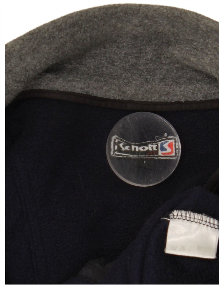 Męska kurtka polarowa SCHOTT UK 40, duża, granatowa, poliestrowa