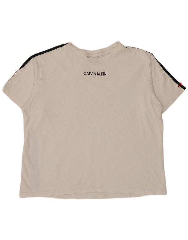 Męski T-shirt CALVIN KLEIN z grafiką, duży, w białe paski