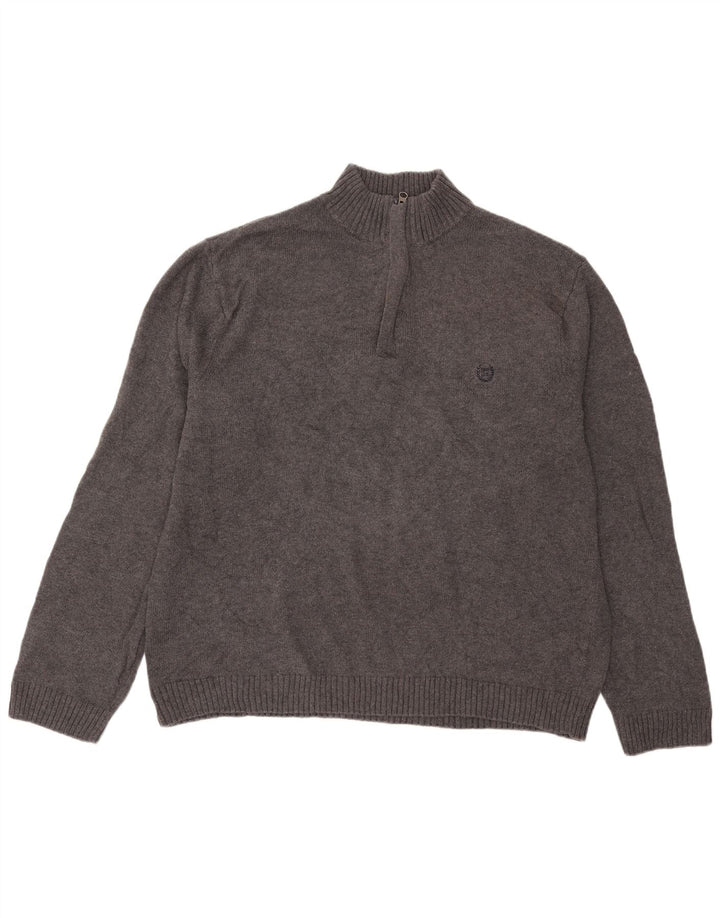Męski sweter zapinany na zamek Chaps XL, szary, bawełniany