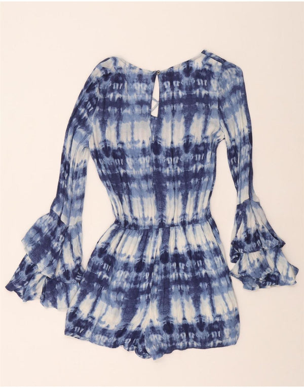 HOLLISTER Womens Playsuit UK 10 Small Blue Tie Dye