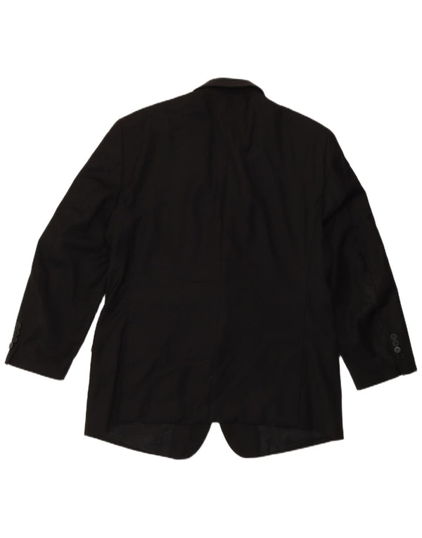 Męska marynarka Calvin Klein zapinana na 2 guziki, slim fit, UK 44 2XL, czarna wełna