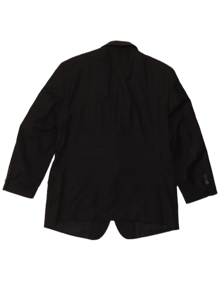 Męska marynarka Calvin Klein zapinana na 2 guziki, slim fit, UK 44 2XL, czarna wełna