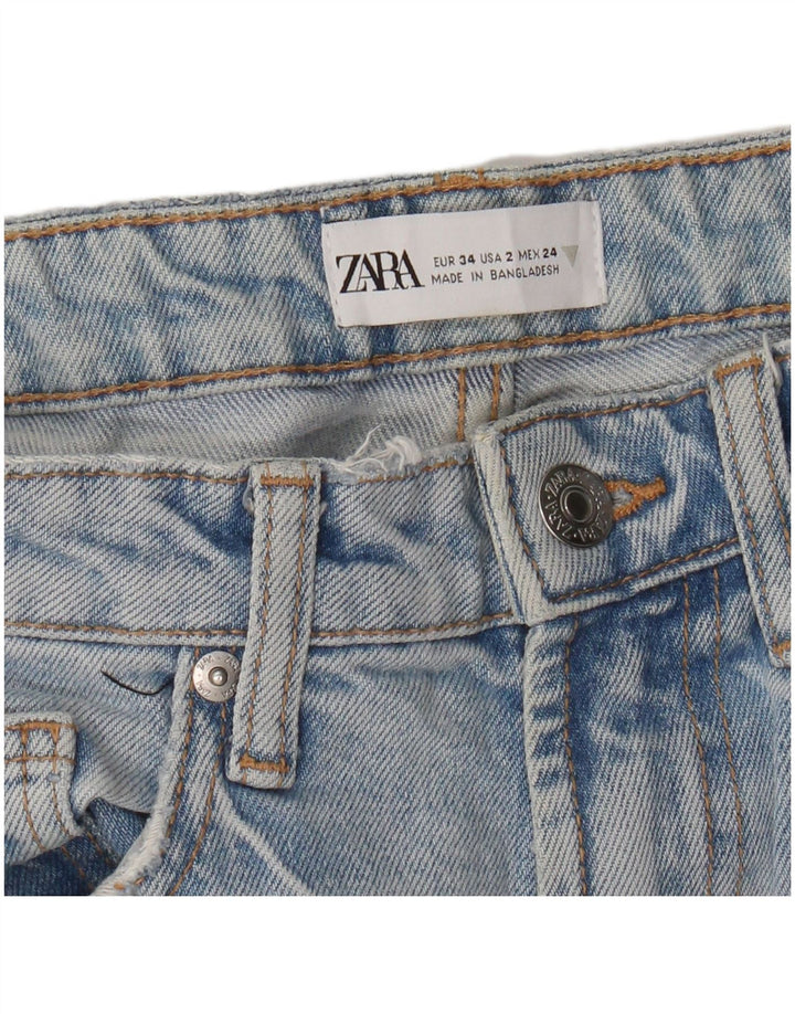 Jeansy damskie Zara Bootcut z wysokim stanem EU 34 2XS W24 L26 Niebieskie