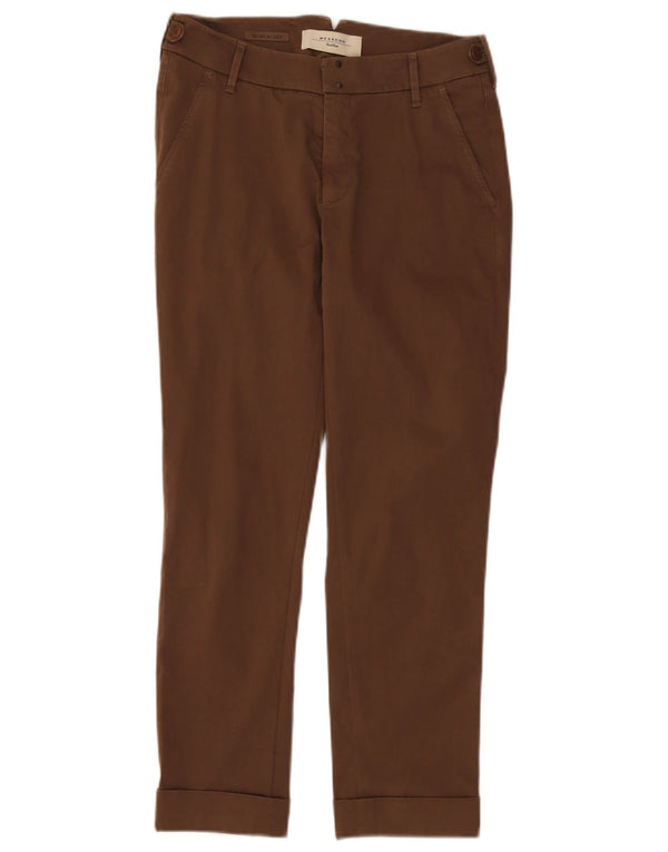 Damskie spodnie typu chino Max Mara Weekend z niską talią UK 4 XS W28 L26 brązowe
