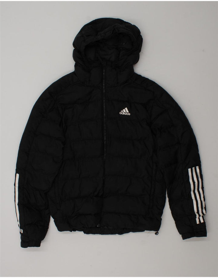 Męska wyściełana kurtka z kapturem Adidas UK 36 Mały czarny poliester