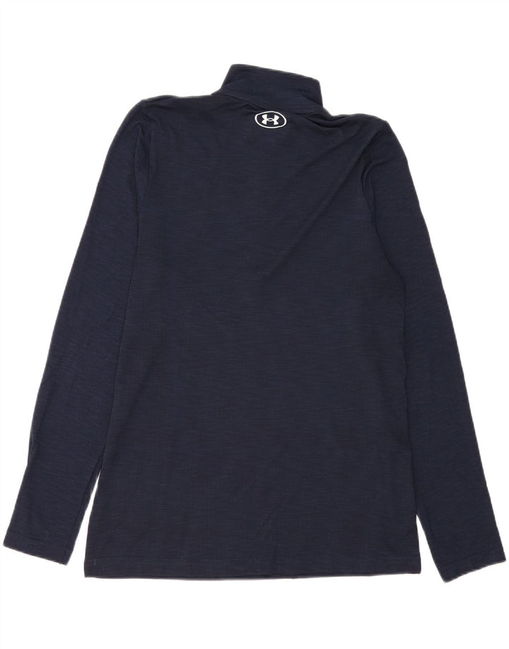 UNDER ARMOUR Męski top z długim rękawem, zapinanym na zamek, średni granatowy poliester