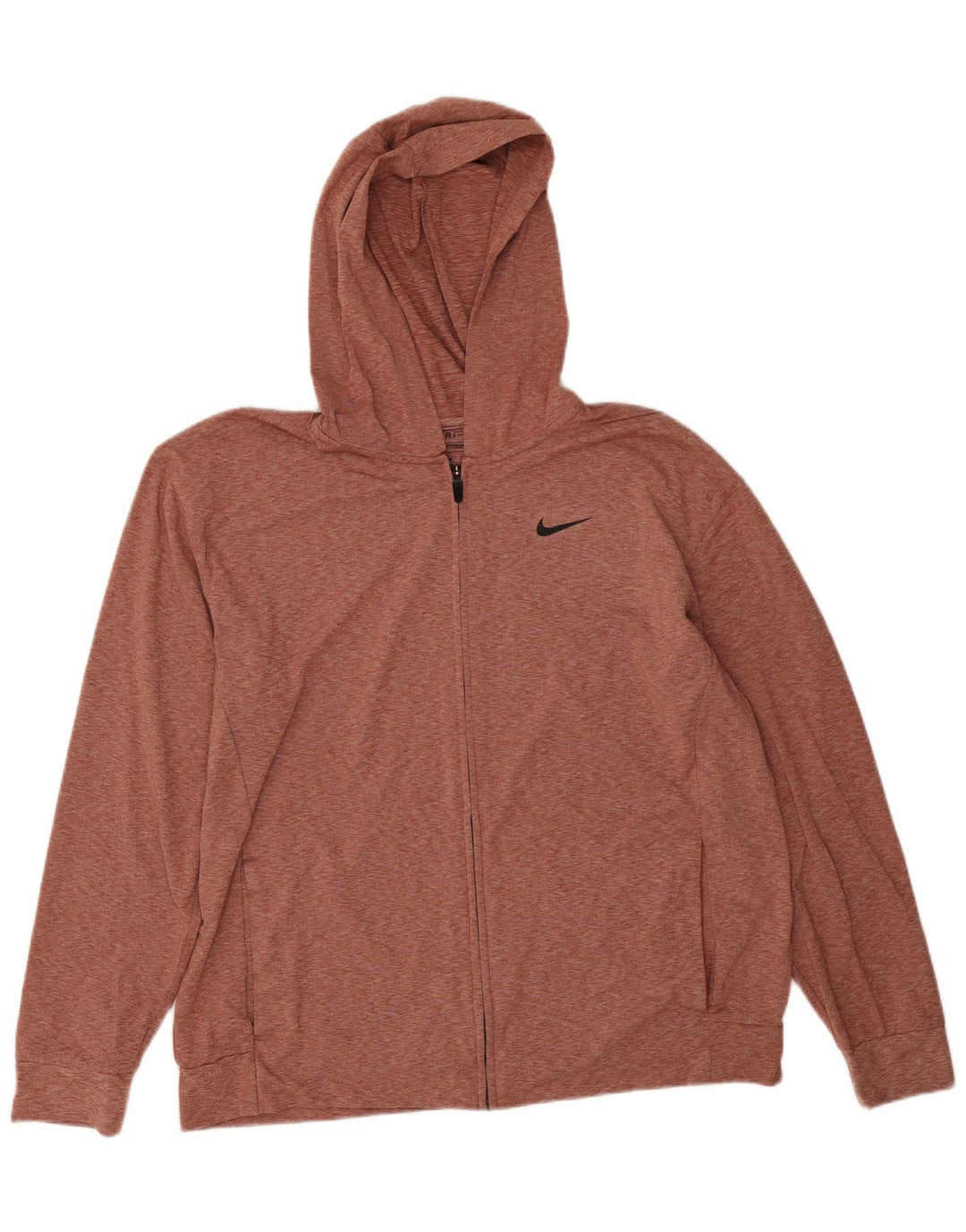 Męski sweter z kapturem i zamkiem błyskawicznym Nike Dri Fit, duży, czerwony, nakrapiany poliester