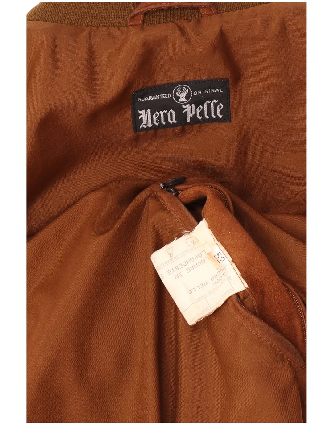 Vintage męska zamszowa kurtka bomber IT 52 XL brązowa skórzana retro