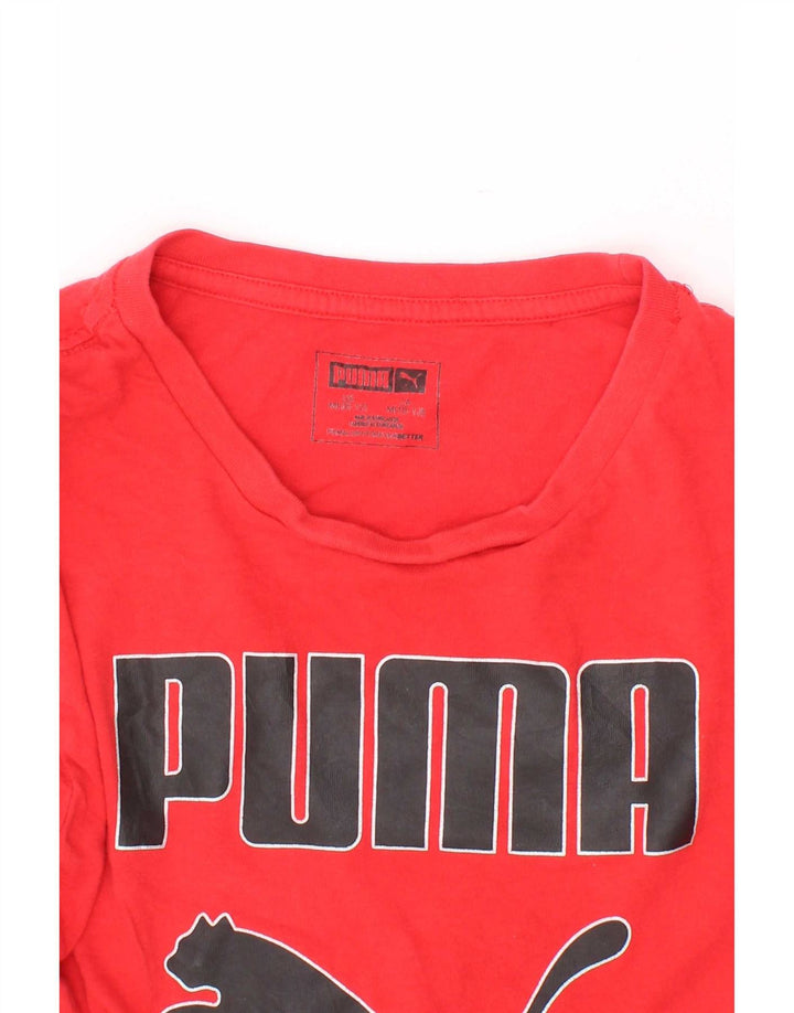 Chłopięcy T-shirt z grafiką Puma 10-11 lat, średni czerwony