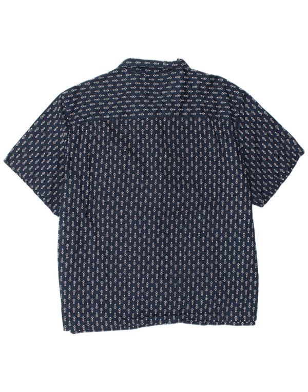 Koszula męska Lee z krótkim rękawem, o swobodnym kroju, 2XL, granatowa, z bawełny w kwiaty