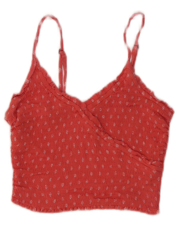 Damski top na ramiączkach Hollister UK 4 XS, różowa, kwiatowa wiskoza