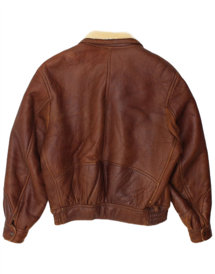 Vintage męska kurtka shearling IT 48 średni brąz