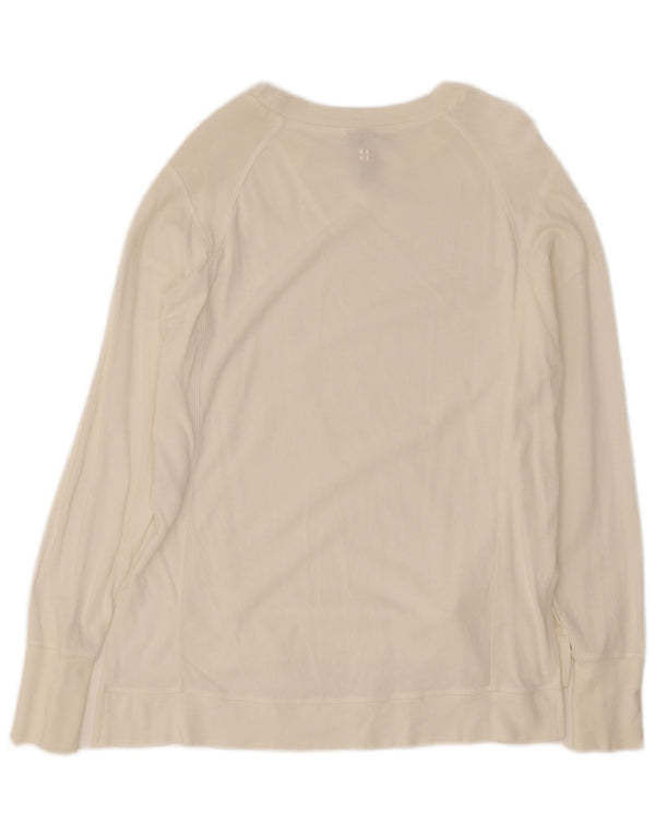 Sweaty Betty Damski top oversize z długim rękawem, UK 6 XS, biała bawełna