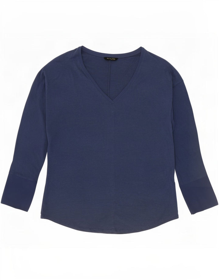 Damski top Massimo Dutti z długim rękawem, UK 16, duży, granatowy, poliester