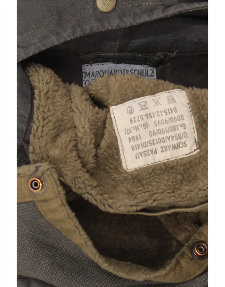 Vintage męska kurtka parka z kapturem UK 38 średnio szara