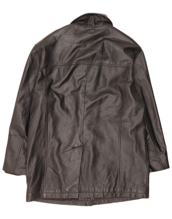 Orfatti Męski płaszcz skórzany IT 52 XL Czarna skóra