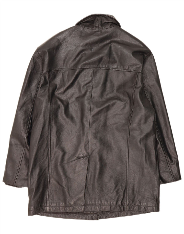 Orfatti Męski płaszcz skórzany IT 52 XL Czarna skóra