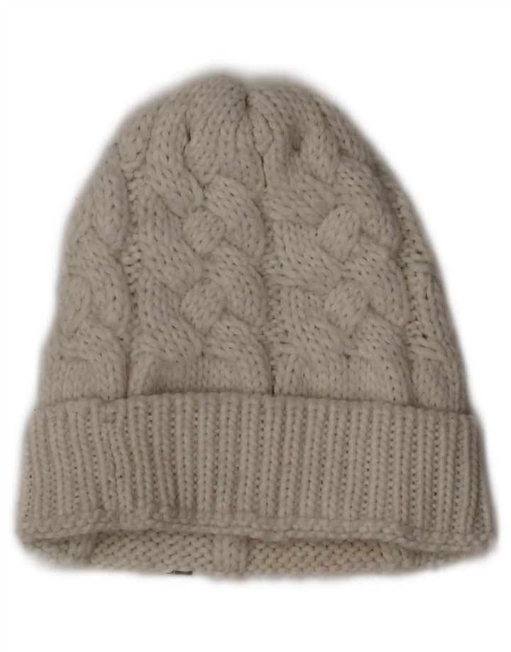 CHAMPION Womens Knit Beanie Hat One Size White Acrylic Winter