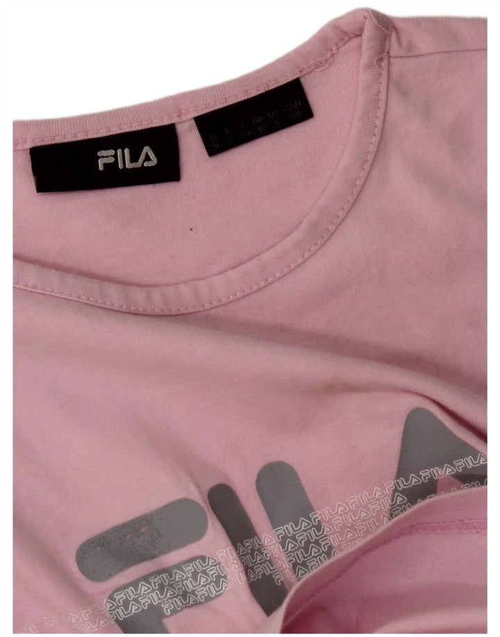 Damska koszulka FILA Crop Graphic Top UK 10 Small Pink