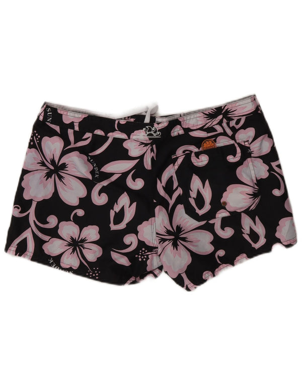 SUNDEK Womens Swimming Shorts US 2 XS W28 Black Floral Polyester