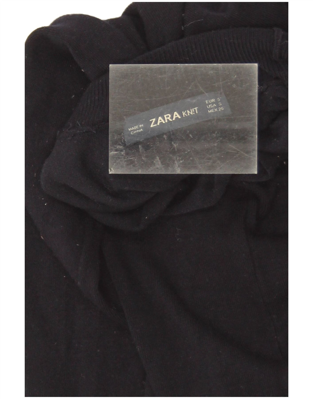 Damski sweter z golfem Zara UK 8 Small Granatowa wiskoza