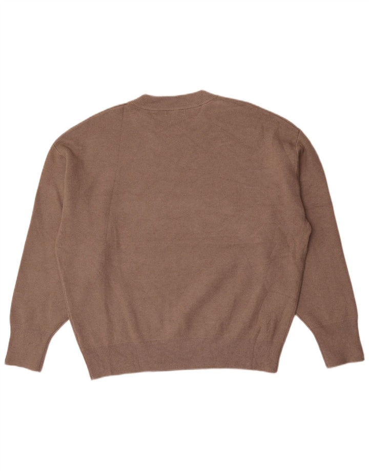 Męski sweter Massimo Dutti z graficznym wycięciem pod szyją, duży, szary