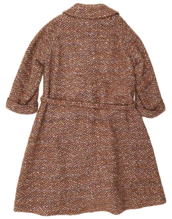 Damski płaszcz oversize Jaeger UK 14, duży, brązowy, wełniany