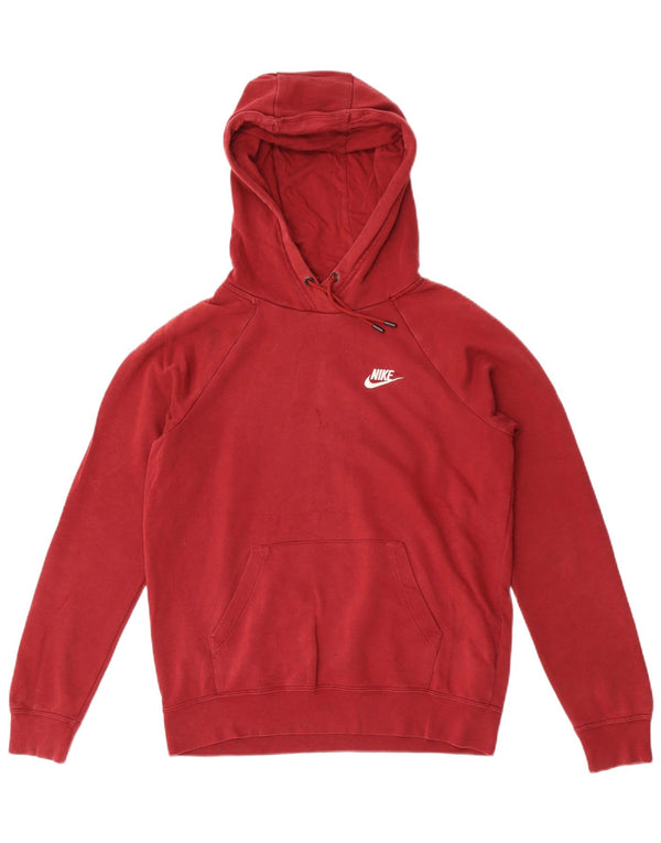 Damski sweter oversize z kapturem Nike UK 10, mały, czerwony, bawełniany