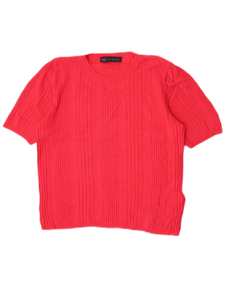 Marks & Spencer Damski sweter z okrągłym dekoltem, UK 14, średni róż