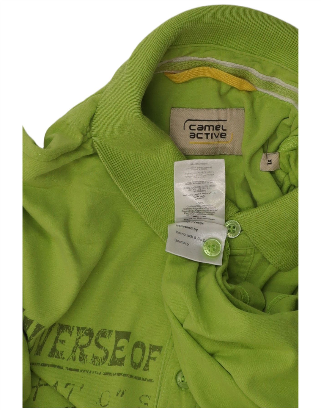 Męska koszulka polo Camel Active z grafiką XL, zielona bawełna